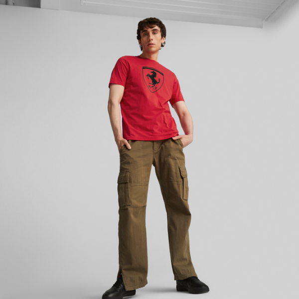 Tricou pentru bărbați Puma Ferrari Race Tonal Big Shield Tee 100% bumbac/ Red photo 5