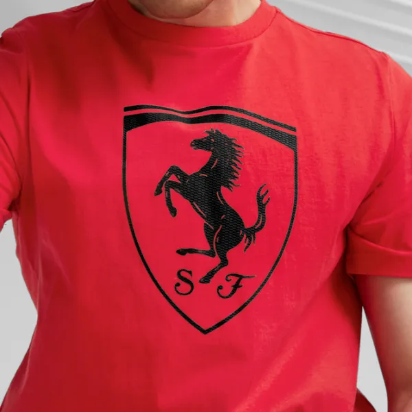 Tricou pentru bărbați Puma Ferrari Race Tonal Big Shield Tee 100% bumbac/ Red photo 6