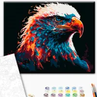 Pictură pe numere BrushMe Vultur în flăcări 50 x 40 cm/ Orizontală photo 2