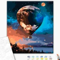 Pictură pe numere BrushMe Balon stelar 50 x 40 cm/ Verticală photo 2