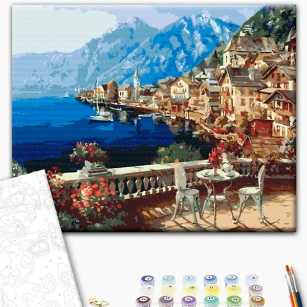 Картина по номерам BrushMe Поселок под Альпами 50 x 40 см/ Горизонтальная photo 2