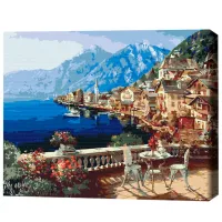 Картина по номерам BrushMe Поселок под Альпами 50 x 40 см/ Горизонтальная photo 3