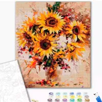 Pictură pe numere BrushMe Pictură cu flori de floarea soarelui 50 x 40 cm/ Verticală photo 2