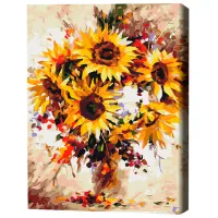 Pictură pe numere BrushMe Pictură cu flori de floarea soarelui 50 x 40 cm/ Verticală photo 3