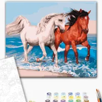 Картина по номерам BrushMe Лошади на побережье 50 x 40 см/ Горизонтальная photo 2