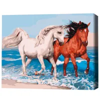 Картина по номерам BrushMe Лошади на побережье 50 x 40 см/ Горизонтальная photo 3