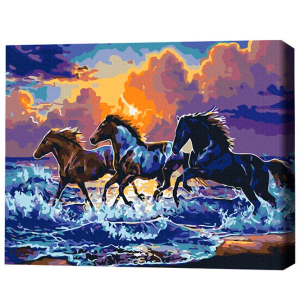 Картина по номерам BrushMe Табун черных лошадей 50 x 40 см/ Горизонтальная photo 3 Картина по номерам BrushMe Табун черных лошадей 50 x 40 см/ Горизонтальная photo 3