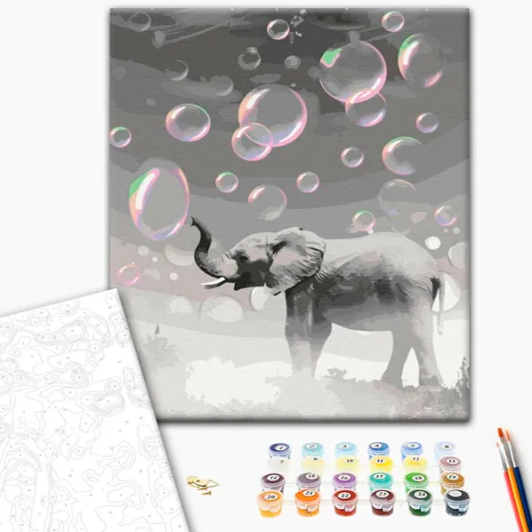 Pictură pe numere BrushMe Elefant visător 50 x 40 cm/ Verticală photo 2