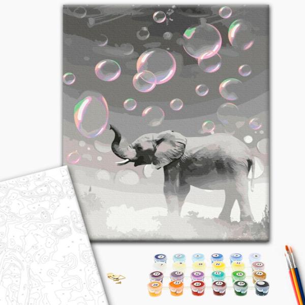 Pictură pe numere BrushMe Elefant visător 50 x 40 cm/ Verticală photo 2