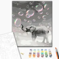 Картина по номерам BrushMe Мечтательный слон 50 x 40 см/ Вертикальная photo 2