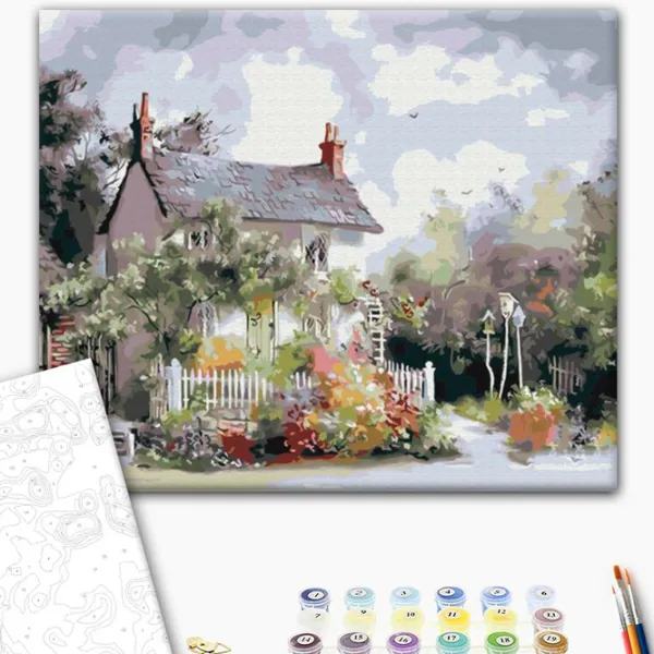 Pictură pe numere BrushMe Suburbie primitoare 50 x 40 cm/ Orizontală photo 2