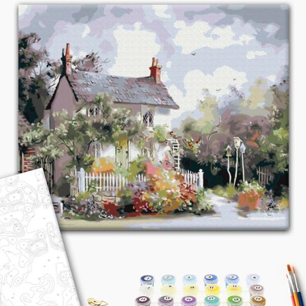 Pictură pe numere BrushMe Suburbie primitoare 50 x 40 cm/ Orizontală photo 2