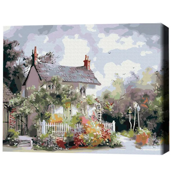 Pictură pe numere BrushMe Suburbie primitoare 50 x 40 cm/ Orizontală photo 3