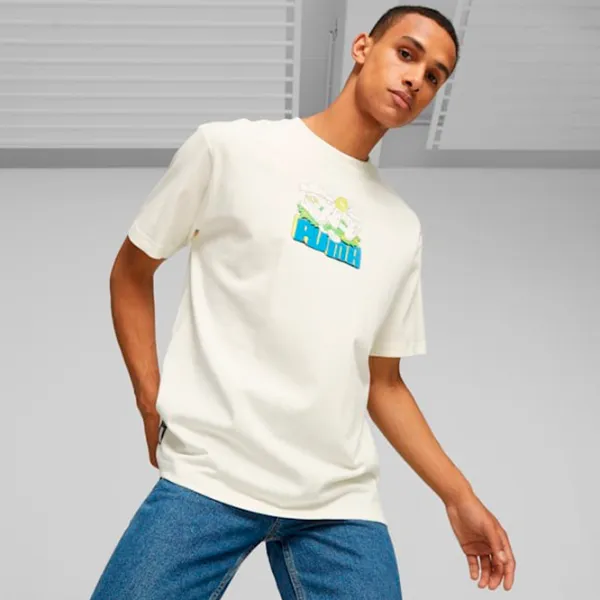 Tricou pentru bărbați Puma X Ripndip Graphic Tee 100% bumbac/ Warm White photo 3
