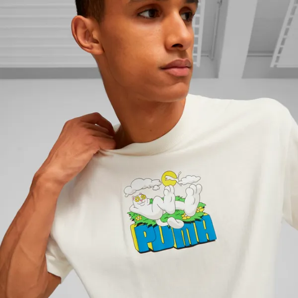 Tricou pentru bărbați Puma X Ripndip Graphic Tee 100% bumbac/ Warm White photo 5