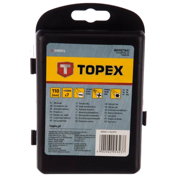 Набор мини-отверток Topex 39D551 Количество в наборе: 7 photo 3