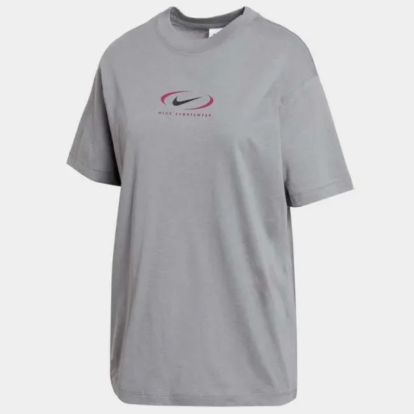 Футболка для женщин Nike Nsw Tee Bf Prnt Swsh Хлопок/ Серый photo 3