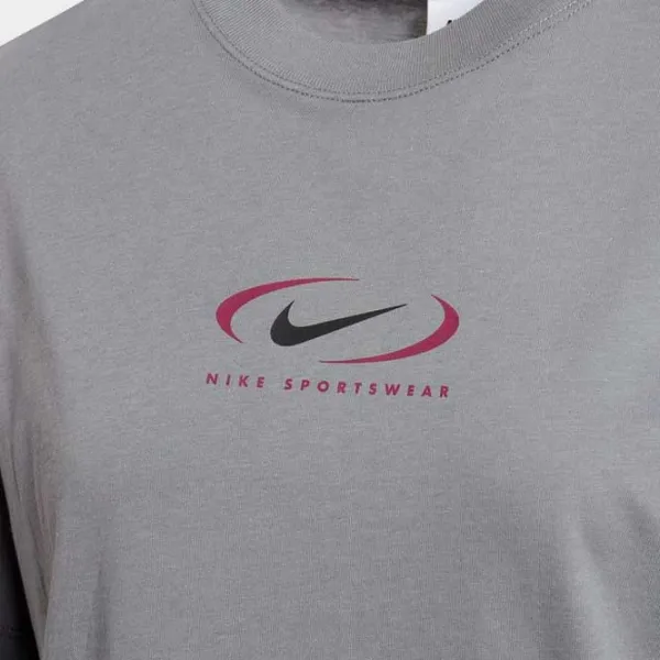 Футболка для женщин Nike Nsw Tee Bf Prnt Swsh Хлопок/ Серый photo 4