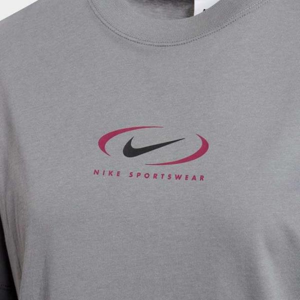 Футболка для женщин Nike Nsw Tee Bf Prnt Swsh Хлопок/ Серый photo 2