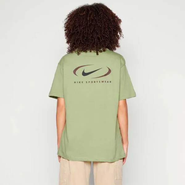 Футболка для женщин Nike Nsw Tee Bf Prnt Swsh Хлопок/ Оливковый photo 2