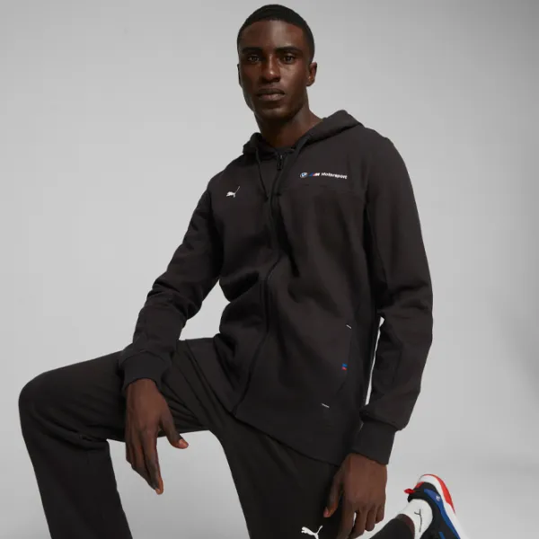Hanorac pentru bărbați Puma Bmw Mms Hdd Sweat Jacket Black photo 3
