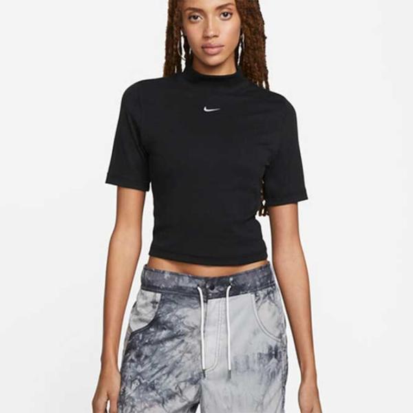Tricou pentru femei Nike W Nsw Essntl Rib Mock Ss Top 61% poliester/ Black photo 2