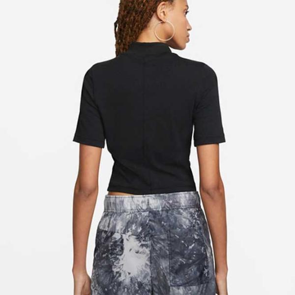 Tricou pentru femei Nike W Nsw Essntl Rib Mock Ss Top 61% poliester/ Black photo 3
