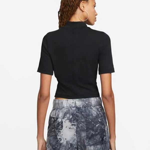 Tricou pentru femei Nike W Nsw Essntl Rib Mock Ss Top 61% poliester/ Black photo 3 Tricou pentru femei Nike W Nsw Essntl Rib Mock Ss Top 61% poliester/ Black photo 3