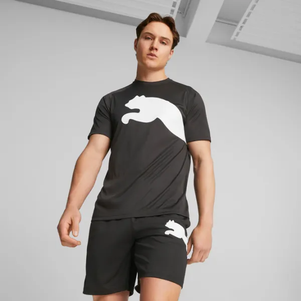 Tricou pentru bărbați Puma Train All Day Big Cat Tee 100% poliester/ Black photo 3