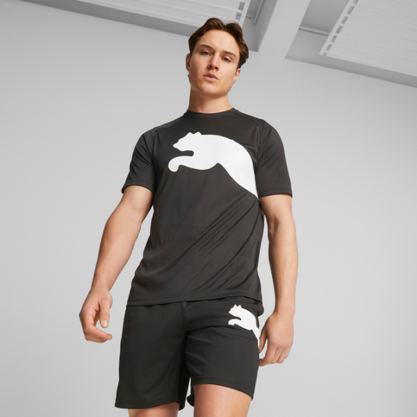 Tricou pentru bărbați Puma Train All Day Big Cat Tee 100% poliester/ Black photo 3
