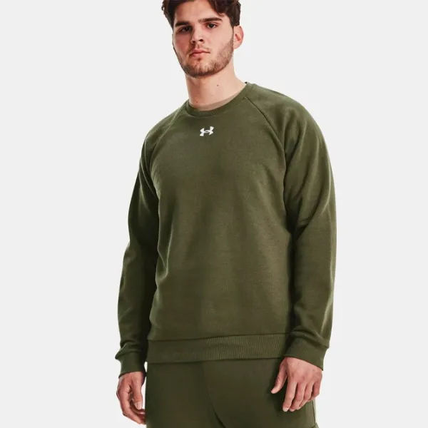 Hanorac pentru bărbați Under Armour UA Rival Fleece Crew-GRN Drept/ Green photo 3