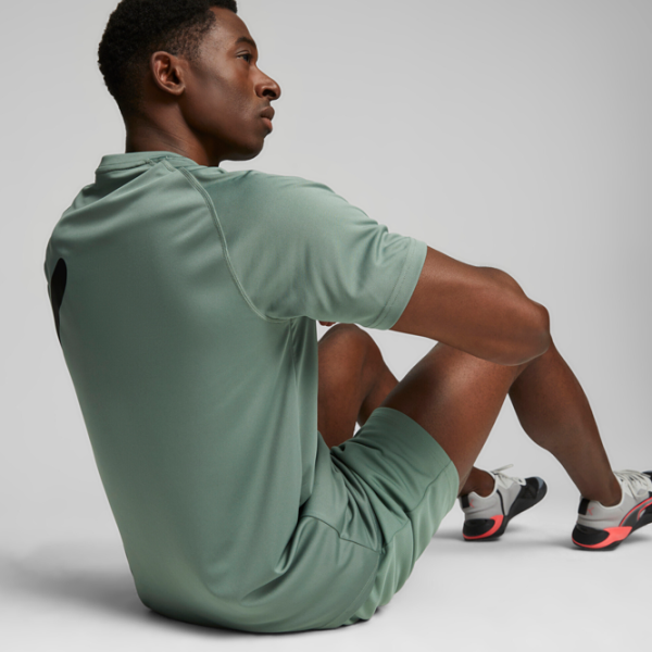 Tricou pentru bărbați Puma Train All Day Big Cat Tee 100% poliester/ Eucalyptus photo 4