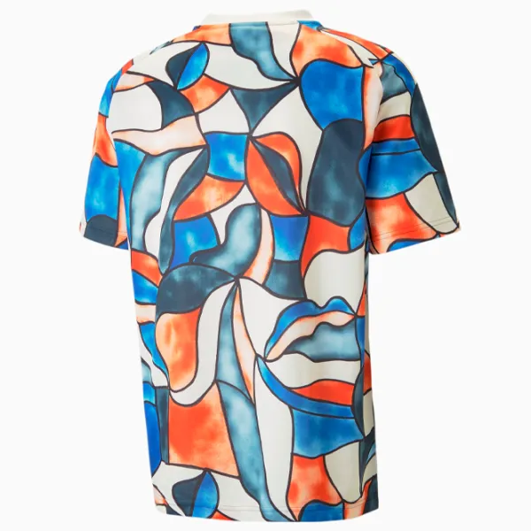 Tricou pentru bărbați Puma Track Meet Aop Active Tee 100% poliester/ White photo 2