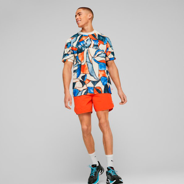 Tricou pentru bărbați Puma Track Meet Aop Active Tee 100% poliester/ White photo 6