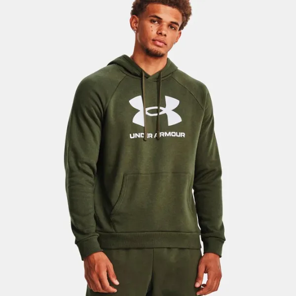 Hanorac pentru bărbați Under Armour UA Rival Fleece Logo HD-GRN Drept/ Green photo 3