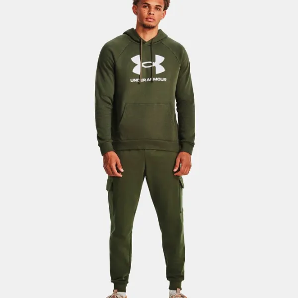 Hanorac pentru bărbați Under Armour UA Rival Fleece Logo HD-GRN Drept/ Green photo 5 Hanorac pentru bărbați Under Armour UA Rival Fleece Logo HD-GRN Drept/ Green photo 5