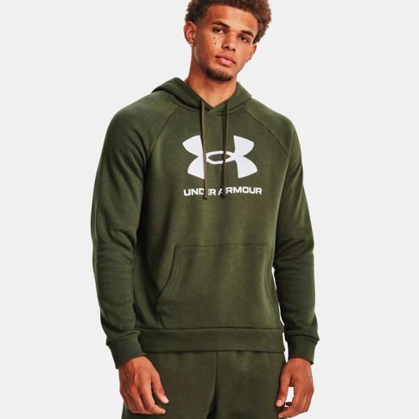 Hanorac pentru bărbați Under Armour UA Rival Fleece Logo HD-GRN Drept/ Green photo 3
