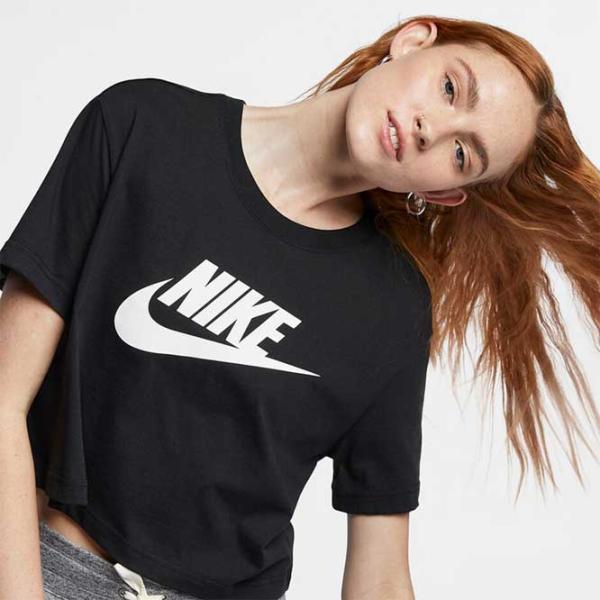 Футболка для женщин Nike W Nsw Tee Essntl Crp Icn Ftra Хлопок/ Черный photo 4