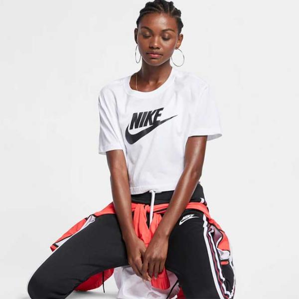 Футболка для женщин Nike W Nsw Tee Essntl Crp Icn Ftra Хлопок/ Белый photo 3