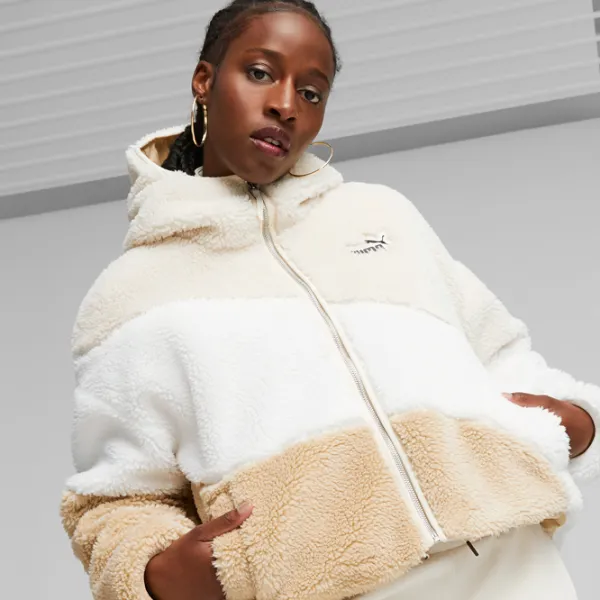 Куртка Для неё Puma Big Cat Hooded Sherpa Jacket XL/ Бежевый photo 3