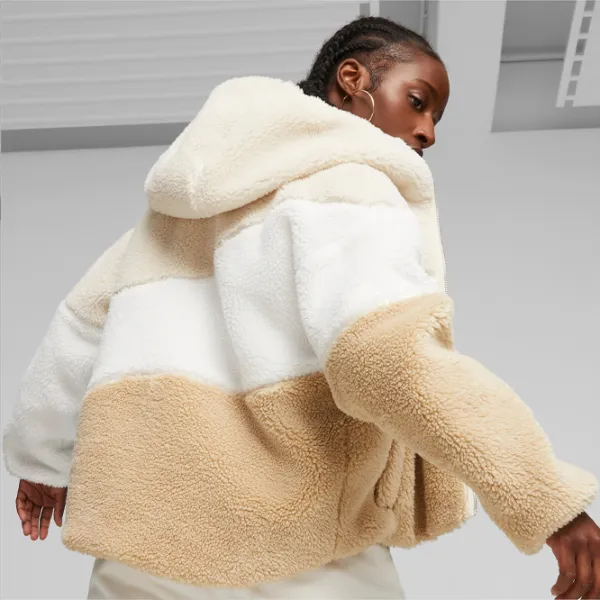 Куртка для женщин Puma Big Cat Hooded Sherpa Jacket XS/ Бежевый photo 4
