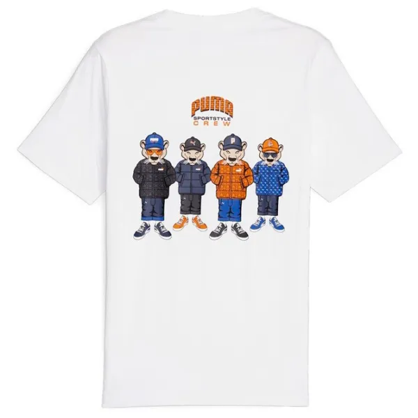 Tricou pentru bărbați Puma Graphics Sportstyle Crew Tee 100% bumbac/ White photo 2