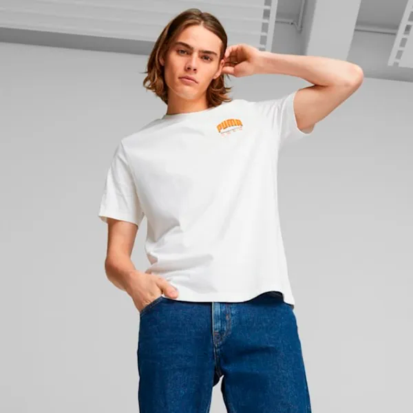 Tricou pentru bărbați Puma Graphics Sportstyle Crew Tee 100% bumbac/ White photo 3