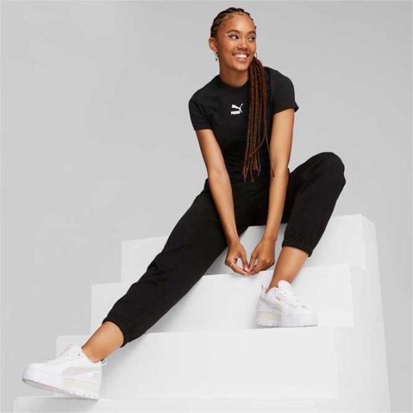 Tricou pentru femei Puma Classics Slim Tee 95% bumbac, 5% elastan/ Black photo 5