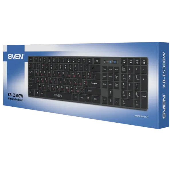 Tastatură Sven KB-E5300W Fără fir/ Black photo 4