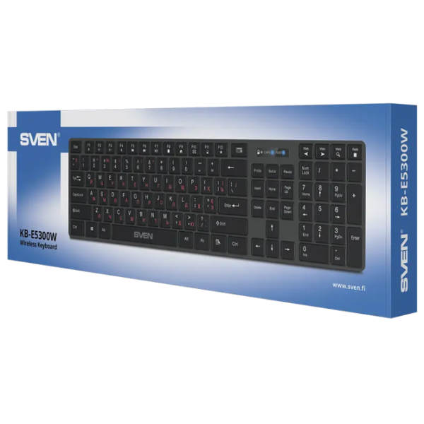 Tastatură Sven KB-E5300W Fără fir/ Black photo 4