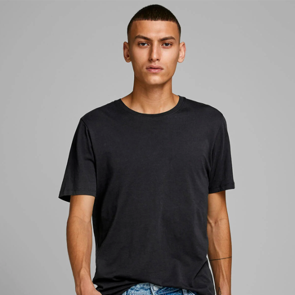 Футболка для мужчин Jack & Jones 1P 12156101 Хлопок/ Черный photo 3
