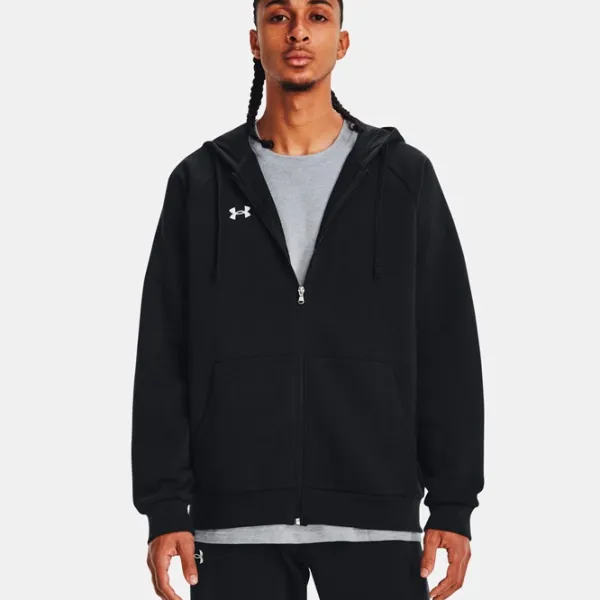 Hanorac pentru bărbați Under Armour UA Rival Fleece FZ Hoodie-BLK Drept/ Black photo 3 Hanorac pentru bărbați Under Armour UA Rival Fleece FZ Hoodie-BLK Drept/ Black photo 3