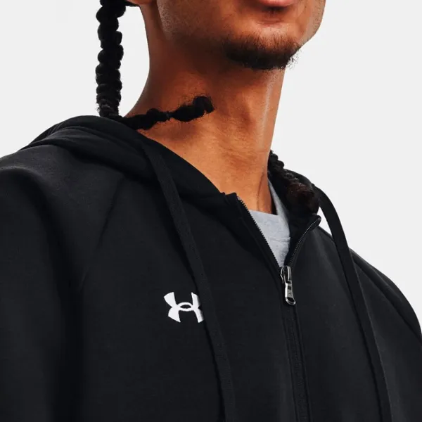 Hanorac pentru bărbați Under Armour UA Rival Fleece FZ Hoodie-BLK Drept/ Black photo 6 Hanorac pentru bărbați Under Armour UA Rival Fleece FZ Hoodie-BLK Drept/ Black photo 6
