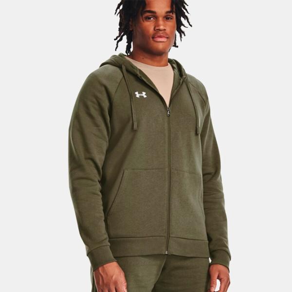 Hanorac pentru bărbați Under Armour UA Rival Fleece FZ Hoodie-GRN Drept/ Green photo 3 Hanorac pentru bărbați Under Armour UA Rival Fleece FZ Hoodie-GRN Drept/ Green photo 3